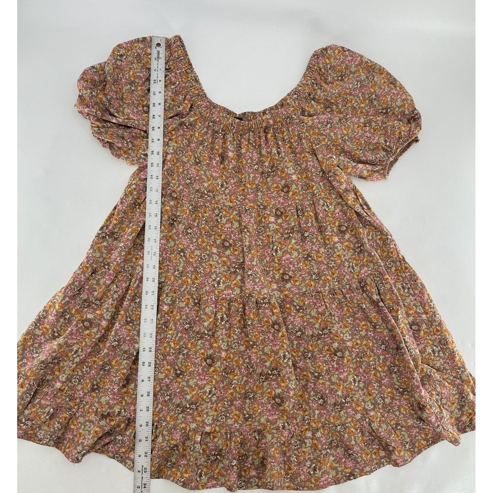 Wild Fable Women's Brown Floral Tiered Dress Size Large Cottage Boho Feminine - Picture 5 of 7